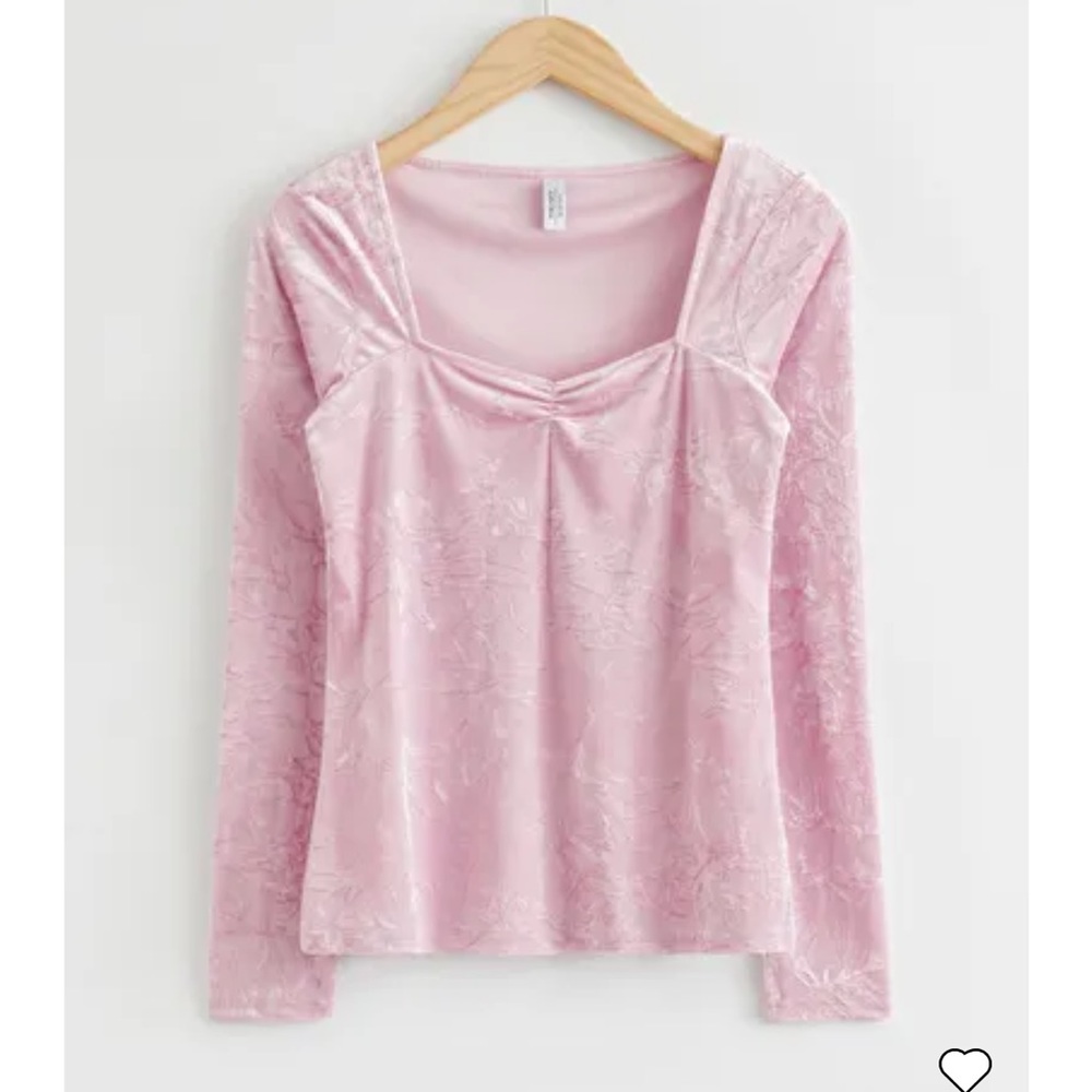 & Other Stories Velvet Sweetheart Ruched Top